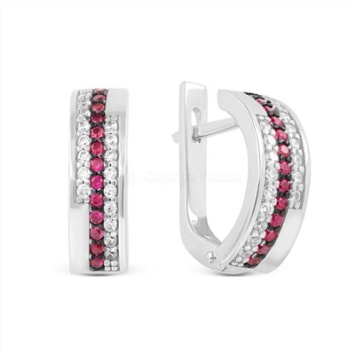 Кольцо из серебра с фианитами родированное 925 пробы к-7218р215