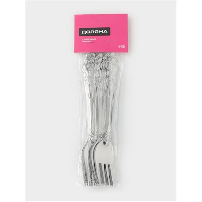 Набор вилок столовых Доляна «Русиано», h=19 см, 12 шт., нержавеющая сталь, серебристый
