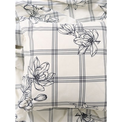 Постельное бельё евро «Этель» Ink flowers, бязь