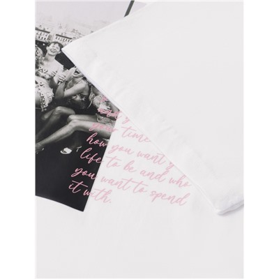 Футболка женская MIST Girl's rules, размер 42, белая