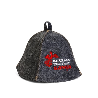 Шапка для бани и сауны «Русские традиции», шерсть 50%, полиэфир 50%, серая