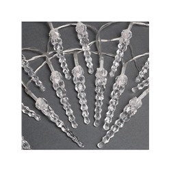 Гирлянда «Нить» 3 м с насадками «Сосульки 7.5 см», IP20, прозрачная нить, 20 LED, батарейки AAх3 (нет в комплекте), свечение мульти