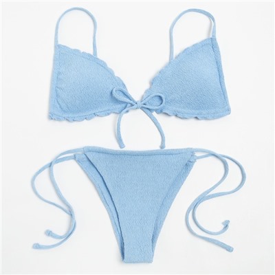 Купальник раздельный с завязками женский MINAKU, размер 48, синий