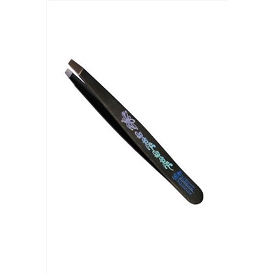 Mertz Пинцет косметический скошенный 255, черный, 10 см KRISTALLER, 1124389