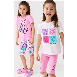 Брюки трикотажные для девочек (легинсы укороченные), 2 пары в комплекте PLAYTODAY, 1240012