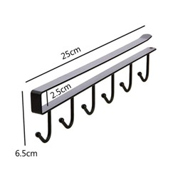 Держатель универсальный для полотенец, кухонный, 6 крючков,черный