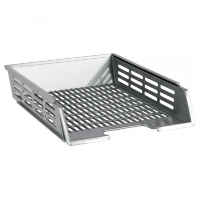 Лоток для бумаг горизонтальный XXL серый ЛТГ-30571 Стамм