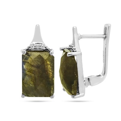 Серьги из серебра лабрадорит, Теона