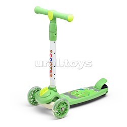 Самокат 3-х кол., зеленый, PU, в коробке
