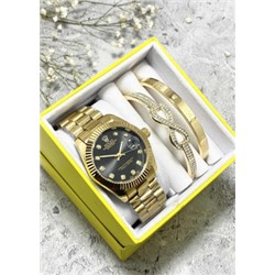 Подарочный набор для женщин часы, 2 браслета + коробка #22853244