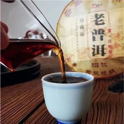 Чай китайский выдержанный «Шу Пуэр. Lao puer», 2014 г, блин, 357 г