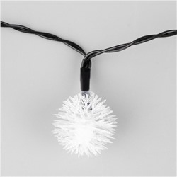 УЦЕНКА Гирлянда «Нить» 4.5 м с насадками «Ёжики», IP44, тёмная нить, 30 LED, свечение синие/фиолетовое/розовое, 2 режима, солнечная батарея