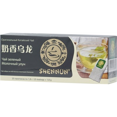 SHENNUN. Зеленый. Молочный улун карт.упаковка, 25 пак.