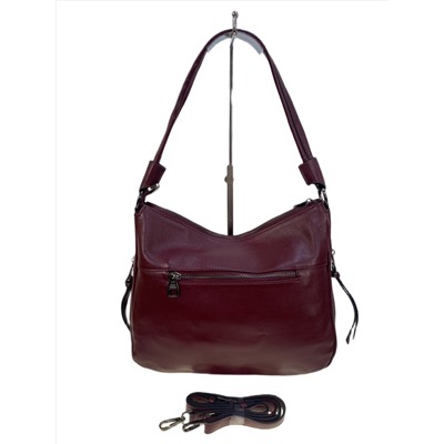 Женская сумка из натуральной кожи, цвет бордовый