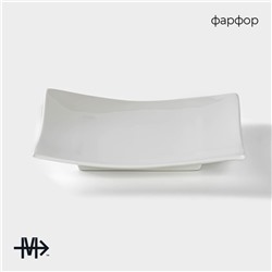 Блюдо для подачи Magistro «Квадрат Бланш», 16×16 см, фарфор, белое