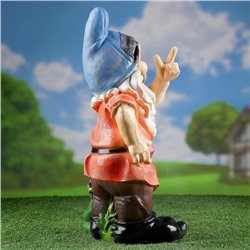 Садовая фигура из полистоуна «Гном с лягушкой», 45×20×25 см