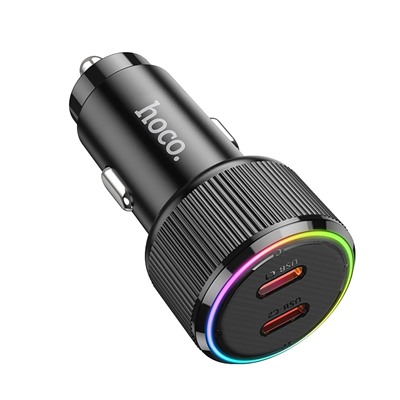 Адаптер Автомобильный Hoco NZ14B Guerrero PD50W (2*Type-C) (black)