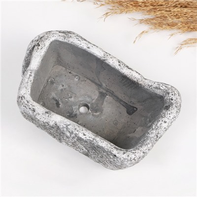 Декоративный горшок-бонсай для кактусов и суккулентов «Камень», 14×8×5 см, бетон, Greengo