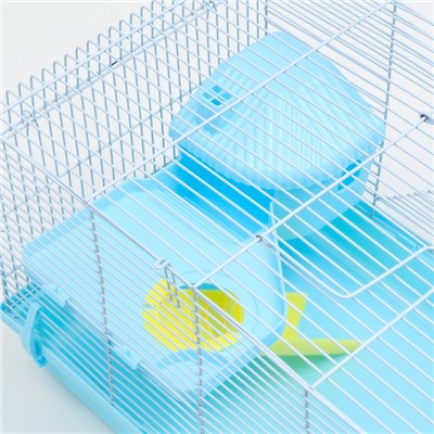 Клетка для грызунов «Пижон», 47×30×27 см, с наполнением, пластик, металл, голубая