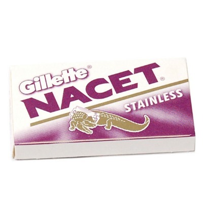 Лезвия для бритья классические двусторонние Джиллетт(ʤɪˈlet) Nacet Stainless 5шт.(20X5шт. =100 лезвий) на карте (Оригинал)