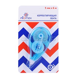 Корректирующая лента 5 ммx06 м, регулировка натяжения ленты, синий прозрачный корпус