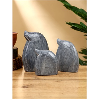 Набор сувенирный «Привидения», h=12 см, h=9 см, h=7 см, дерево, серый