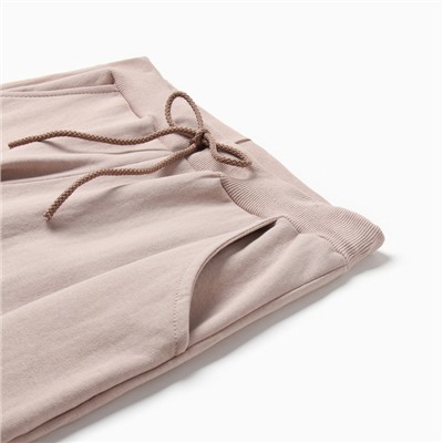 Костюм с начёсом женский (толстовка, брюки) Tusi, размер 44, бежевый