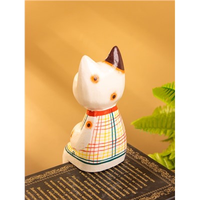 Сувенир «Котенок в рубашке сидячий», 6×6×15 см, дерево