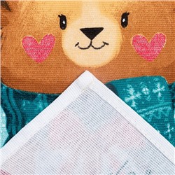 Набор новогодних кухонных полотенец «Новогодняя Сказка праздник в городе» 35×60 см-2 штуки, 100% хлопок