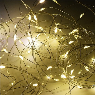 Электрогирлянда 10м, 100 ламп, теплый