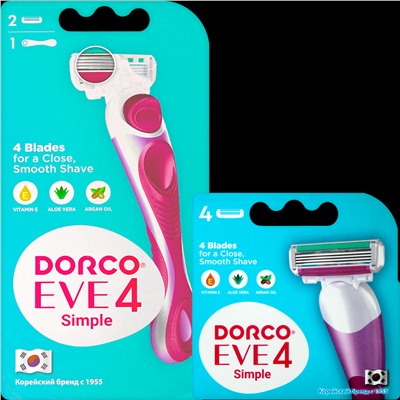Кассеты для бритвы для ЖЕНЩИН DORCO EVE-4/SHAI REINA (4 шт.), FRA2040
