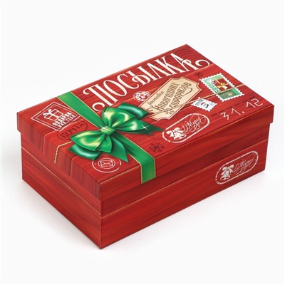 Набор новогодних подарочных коробок 10 в 1 «Новогодняя почта», 12×7×4 – 32.5×20×12.5 см