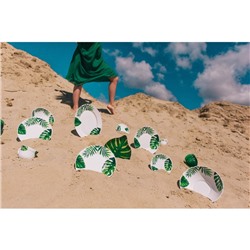 Салатник Доляна «Лист папоротника», 430 мл, d=15.5 см, стеклокерамика, белый