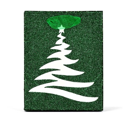 Пакет подарочный новогодний ламинированный «Ёлочка», глиттер, S 12×15×5.5 см