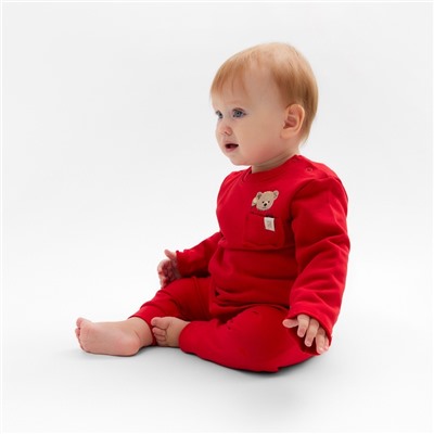 Свитшот детский «Крошка Я. Новогодние медвежата», рост 62-68 см, красный