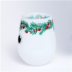 Стакан стеклянный новогодний «Снеговик», 620 мл