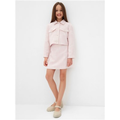 Комплект для девочки (жакет и юбка) MINAKU: PartyDress, розовый, рост 128 см