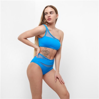 Купальник раздельный на одно плечо женский, размер 50, голубой (44)