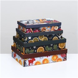 Набор подарочных коробок 4 в 1 «С Новым годом», 30×20×8 - 24×14×5 см