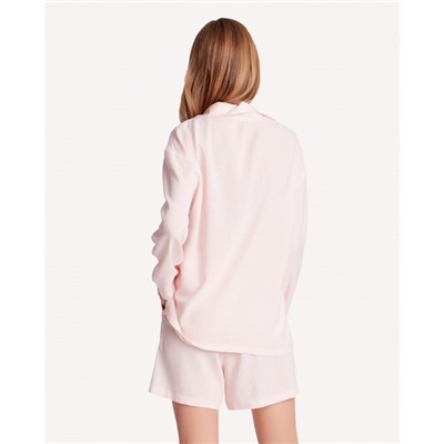 Блуза женская с воротником MINAKU: Enjoy, светло-розовая, размер 42