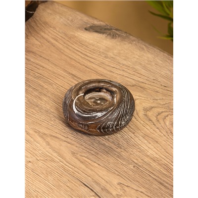 Подсвечник из дерева джати, d=3 см, 10×10×3 см, тёмно-коричневый