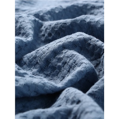 Плед вафельный «Этель» Waffle, 150×240 см, синий, вафля 195 г/м²