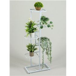 Подставка для цветов Greengo, 6 полок, 44×22×105 см, напольная, металл, белая