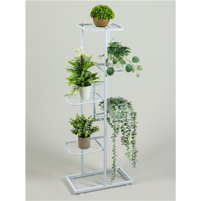 Подставка для цветов Greengo, 6 полок, 44×22×105 см, напольная, металл, белая
