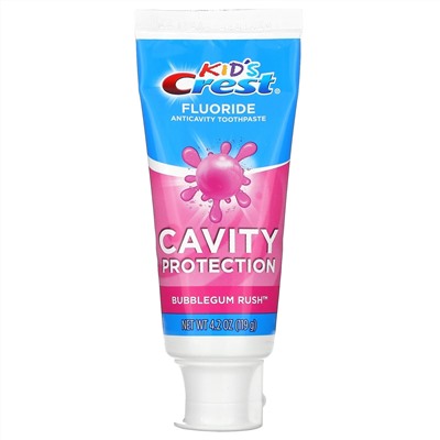 Crest, фторсодержащая зубная паста от кариеса, для детей от 2 лет, со вкусом жевательной резинки, 119 г (4,2 унции)
