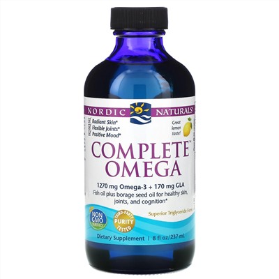 Nordic Naturals, Complete Omega, с лимонным вкусом, 237 мл (8 жидк. унций)