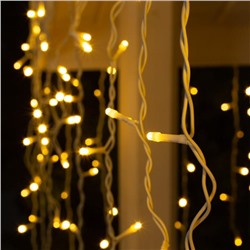 Гирлянда «Бахрома» 3 × 0.9 м, IP44, УМС, белая нить, 232 LED, свечение тёплое белое, 220 В