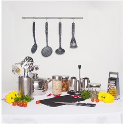 Ложка гарнирная Доляна «Мрамор», 30.5 см, цвет чёрный