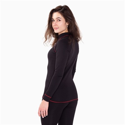 Термобельё женское (джемпер, легинсы), чёрное, красное, размер 44