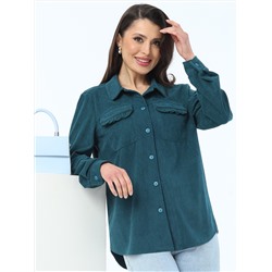 Рубашка с накладными карманами из вельвета